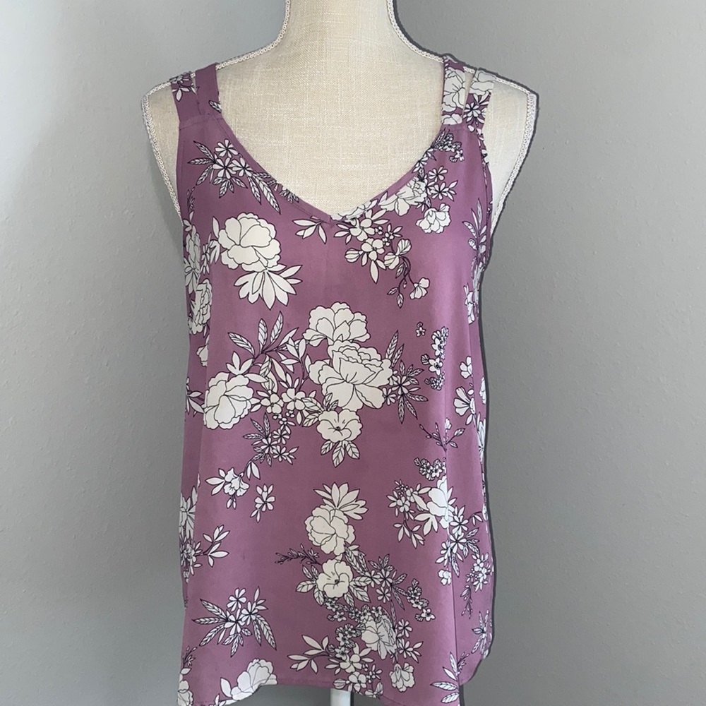 Pink Rose Blouse with Criss Cross Straps
